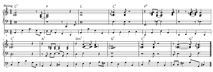 Example jazz swing accompaniment